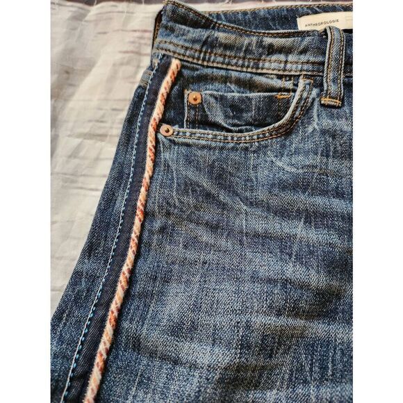 Anthropologie Pilcro Mid Rise Slim Boyfriend Jeans with Side Detail Size 25 - Picture 7 of 9